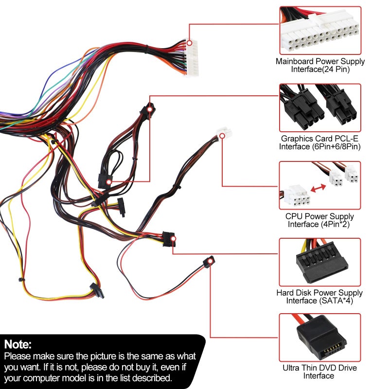 LXun Upgrad HU460AM-01 WC1T4 D460AM-03 460W Power Supply Compatible with Dell XPS 8930 8920 8910 8900 8700 8300 Alien-Ware Aurora R5 Replacs DPS-460DB-15 AC460AM-01 WY7XX L350AM-00 AC460AD-00 PSU - Image 2